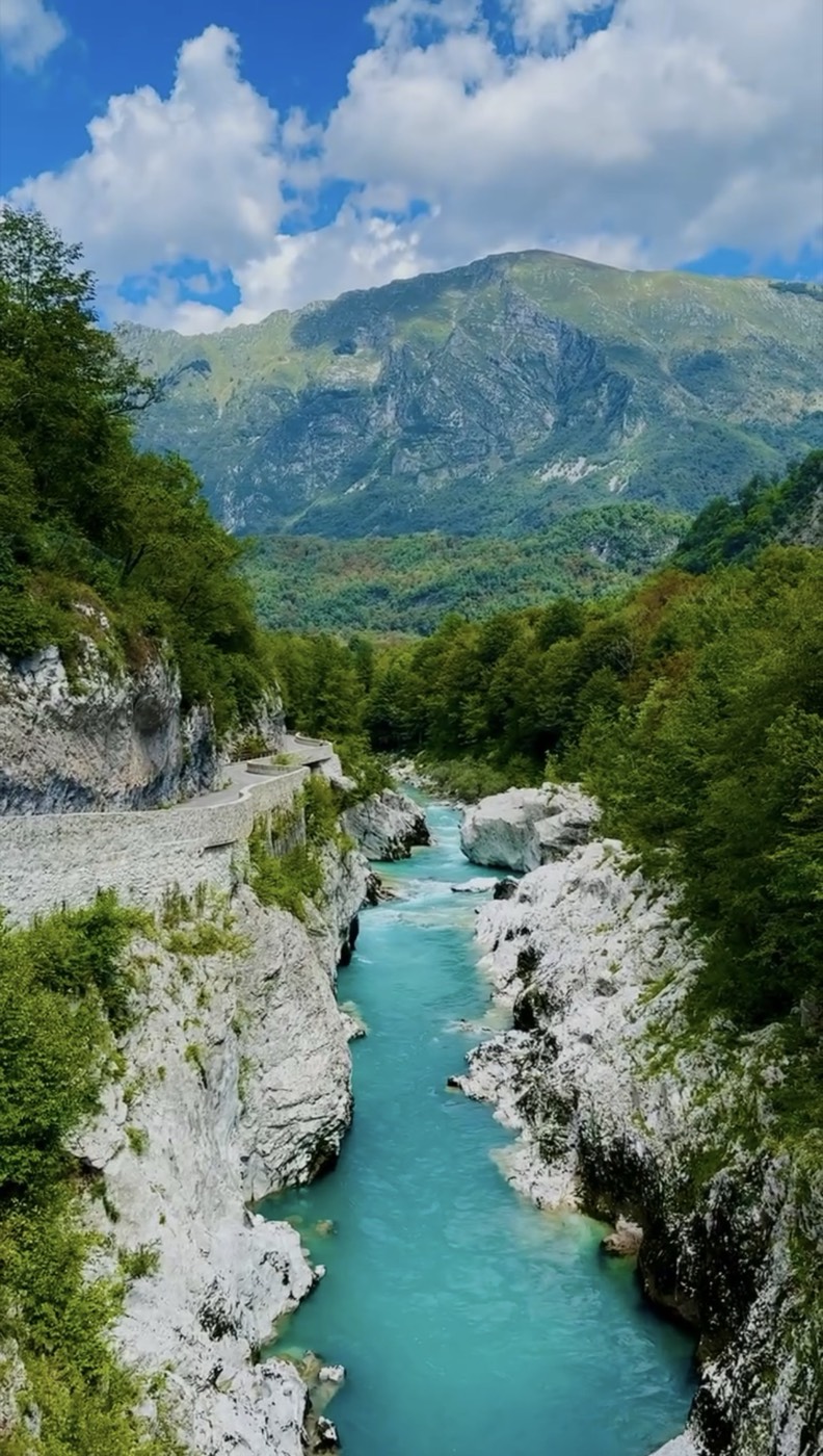 Turquoise Soča river in Slovenia